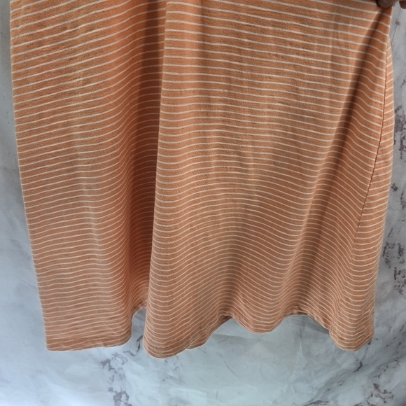 Patagonia Dress Womens XS Peach White Striped Tank Organic V Porch Song Mini - Picture 7 of 10